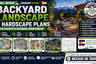 design colorado backyard landscape and hardscape plans, patio layouts