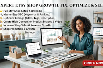 fix etsy SEO, listings, shop setup and  grow your etsy shop sales