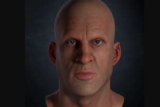 make realistic 3d human face model, digital double, game character and face