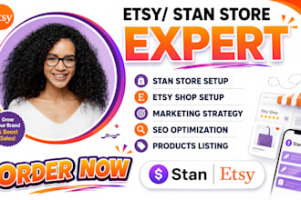 setup stan store etsy shop stan store marketing etsy seo etsy digital products