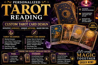 design tarot, tarot reading, psychic palm reading within 24h 10 mins audio tarot