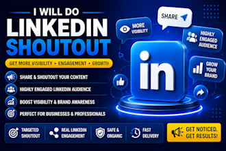 linkedin 3m audience shoutout, share and promote content