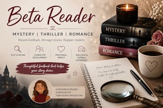 beta read your mystery, thriller, or romance novel