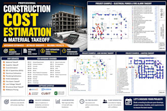 do material take off and construction cost estimation of all trades
