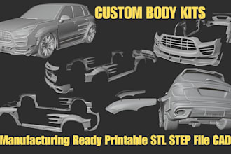 3d car model car body kit custom widebody kit car parts automotive cad 3d print