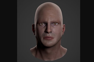 create realistic 3d face model from photos for games, vfx, film and 3d printing