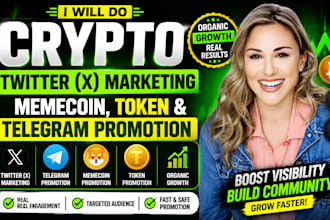 do crypto twitter x marketing, memecoin, token and telegram promotion