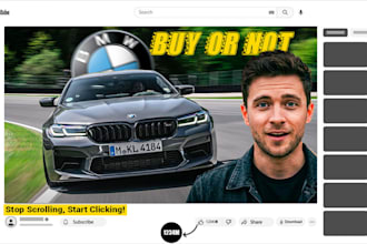 design high CTR car youtube thumbnails