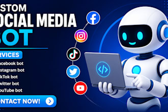 create youtube bot, tiktok bot, twitter x bot, social media bot, instagram bot