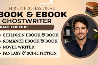 write a professional ebook, ghostwrite fiction and nonfiction ebook writer