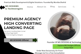 design high converting elementor landing page or wordpress website