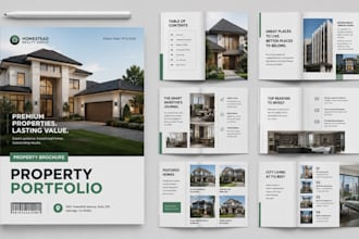 design luxury real estate brochure design, property brochure and business flyer