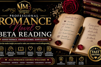 beta read your romance novel and provide detailed feedback
