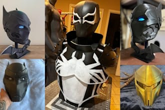 3d print and hand paint custom 3d cosplay masks helmet wearable armor and ship