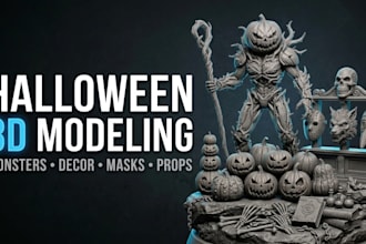 create custom halloween 3d models, monsters, and spooky decor for printing