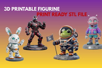 create custom 3d printable figurines and print ready stl files