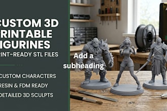 create custom 3d printable figurines and print ready stl files