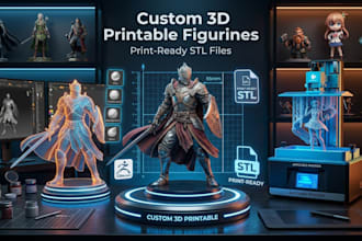 create custom 3d printable figurines and print ready stl files