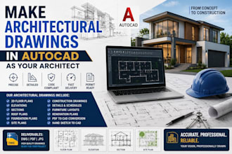 make architectural drawings in autocad as your architect
