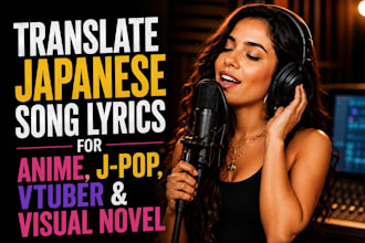 write japanese song lyrics for anime, jpop, vtuber and visual novel music