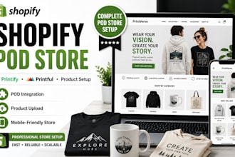 set up a shopify print on demand store with printify or printful