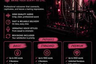 record your smooth voice over narrations