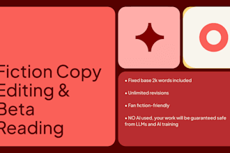 copy edit and beta read fiction and or fanfiction