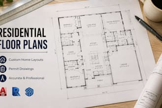 draw residential floor plans, custom home layouts and permit drawings