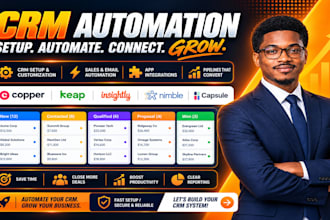 setup copper CRM, keap, insightly, nimble, capsule CRM automation for business