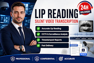do  lip reading, silent video transcription and cctv analysis