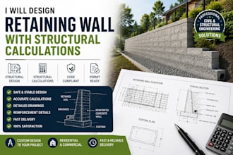 design retaining wall with structural calculations