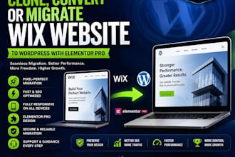 clone, convert or migrate wix website to wordpress with elementor pro