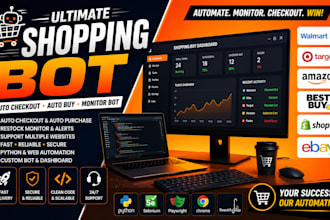 develop shopping bot, auto checkout bot, monitor bot, buying bot, target bot