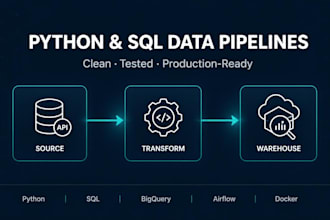 write and optimize sql queries and python data pipelines