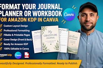 format your journal, planner or workbook for amazon KDP in canva