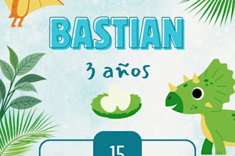 diseñaré invitaciones digitales para cumpleaños