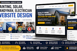 design solar, handyman, painting, electrician website
