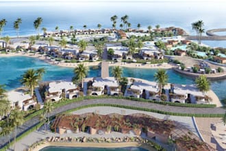 create a 3d masterplan, site plan and landscape visualization