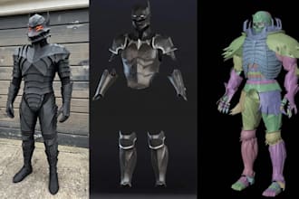 design full custom 3d cosplay model wearable armor set print ready stl ship it