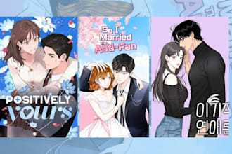 draw webtoon cover webcomic light novel webtoon page manhwa cover manga art