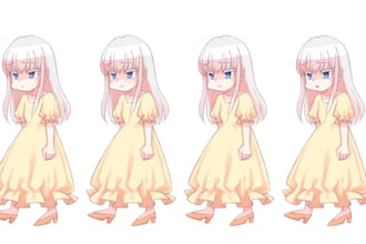 expertly draw a live2d vtuber model, chibi art, avatar vtuber, character deign