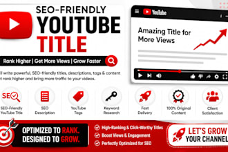 write SEO friendly youtube title description and content