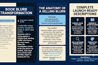 write a cinematic book blurb for your thriller novel