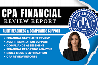 prepare CPA financial review report for audit readiness, compliance and report