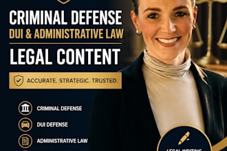 write criminal defense, dui, and administrative law legal content