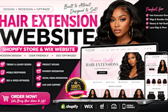 hair extension website hair extension shopify store wix hair extension website