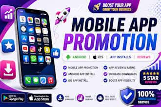 do mobile app promotion, app install, android, ios app review, website review