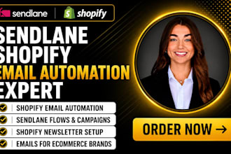 setup sendlane shopify email automation flows campaigns shopify ecommerce brands