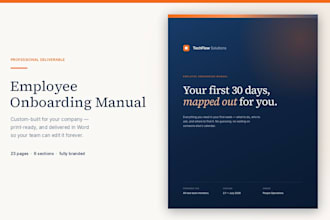 create a professional employee onboarding manual for your team