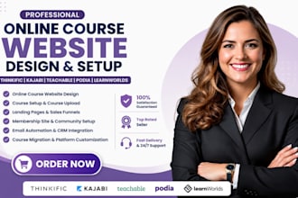 build thinkific website teachable course online lms platform kajabi website
